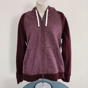 Sonoma Goods For Life Men's Burgandy Zip Up Hoodie Size: Medium
